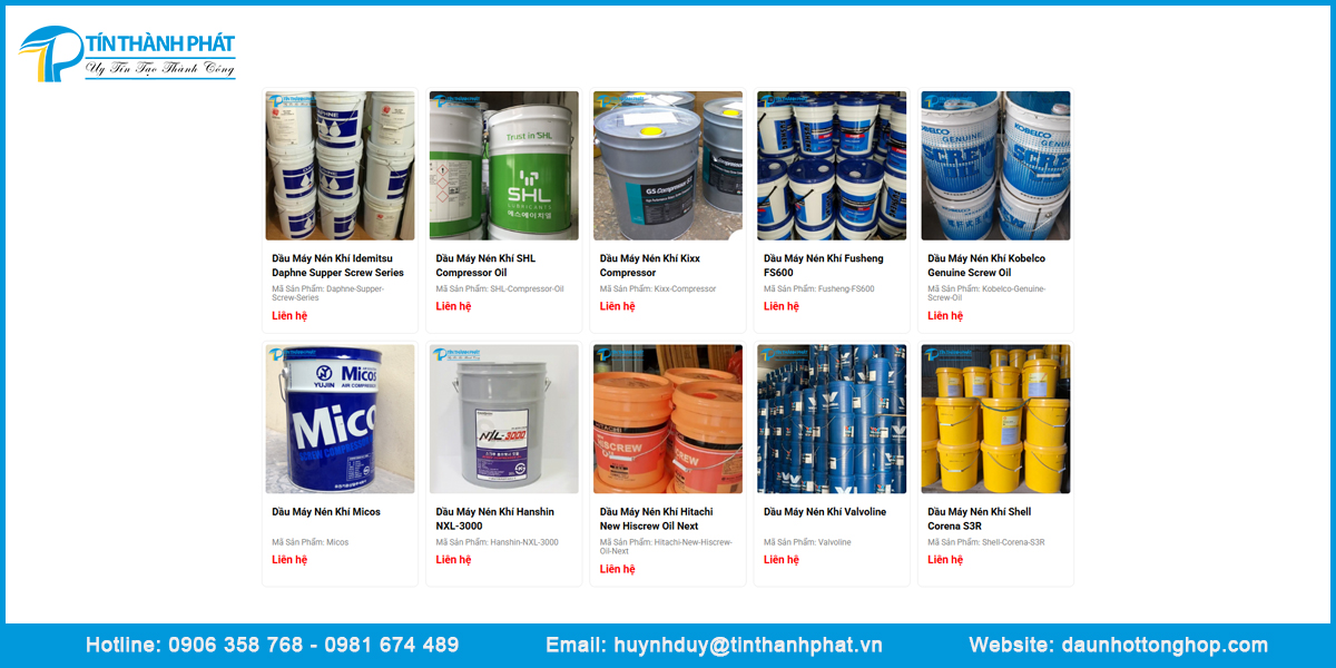 Địa chỉ bán dầu nhớt máy nén khí