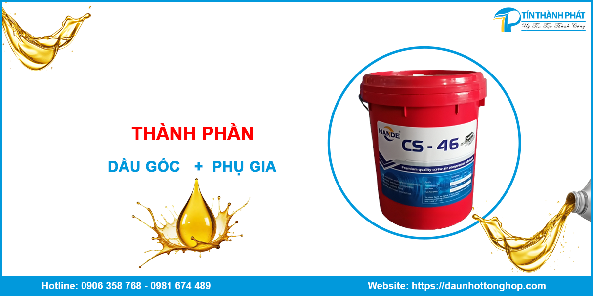Thành phần của nhớt máy nén khí Hande 50 HP