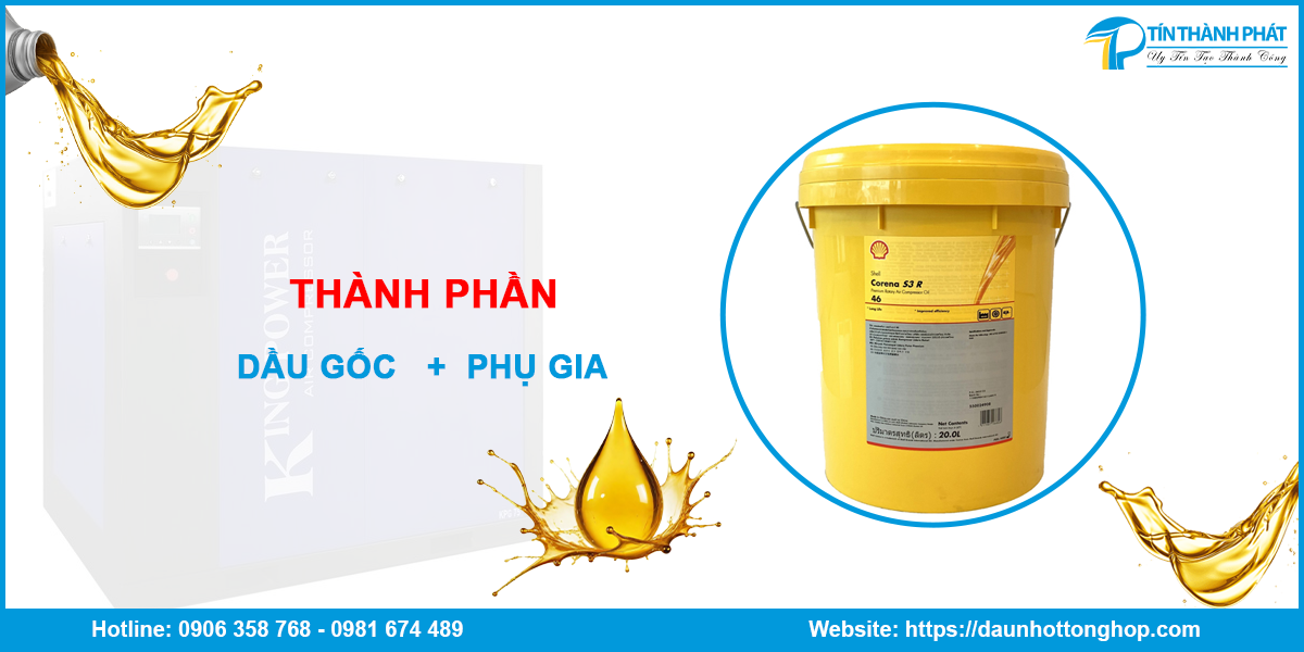 Thành phần của nhớt máy nén khí Kingpower 100 HP